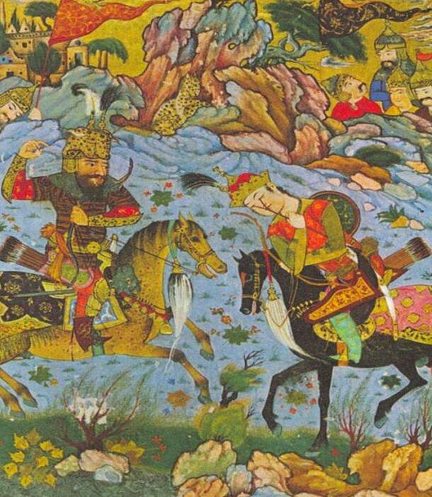 নাকশে রুস্তম পার্সেপোলিসের শেষ চিহ্নতে শাহনামার যুদ্ধে